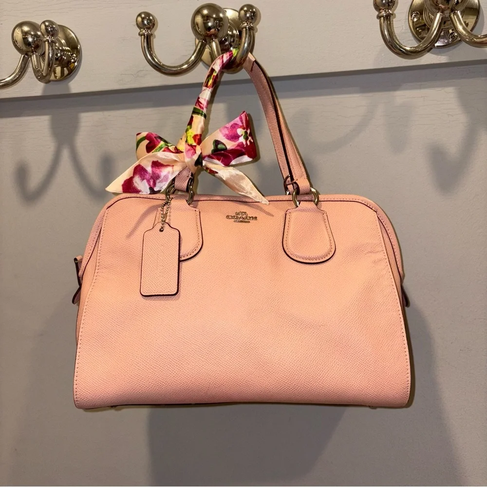 Coach Pink Blush Structured Leather Satchel